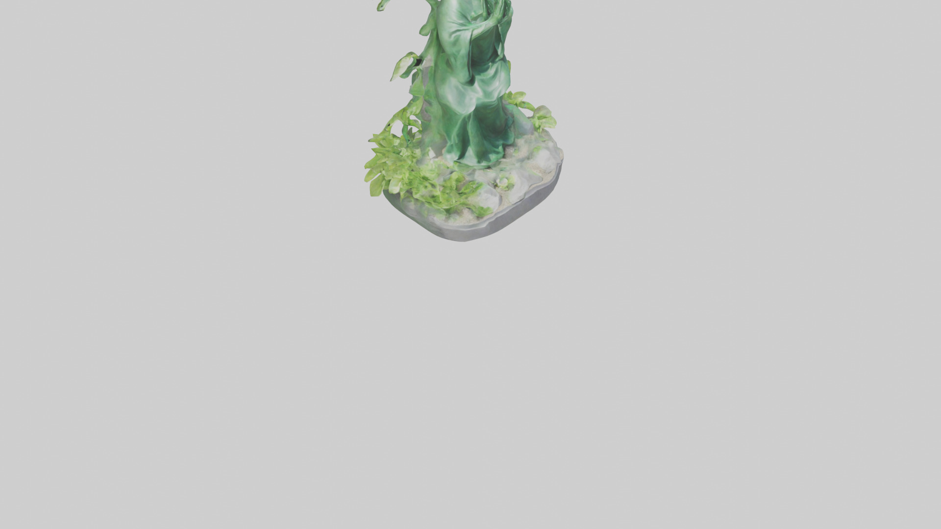 Green Living Memorial Statue model Low-poly 3D model_7