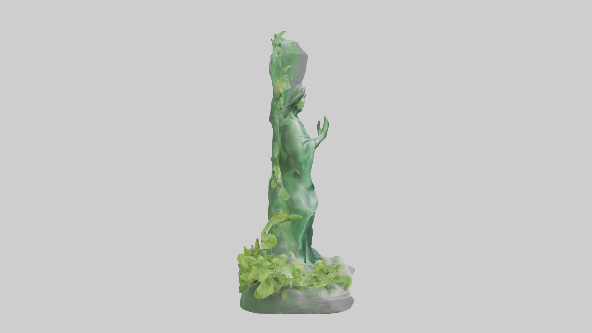 Green Living Memorial Statue model Low-poly 3D model_13