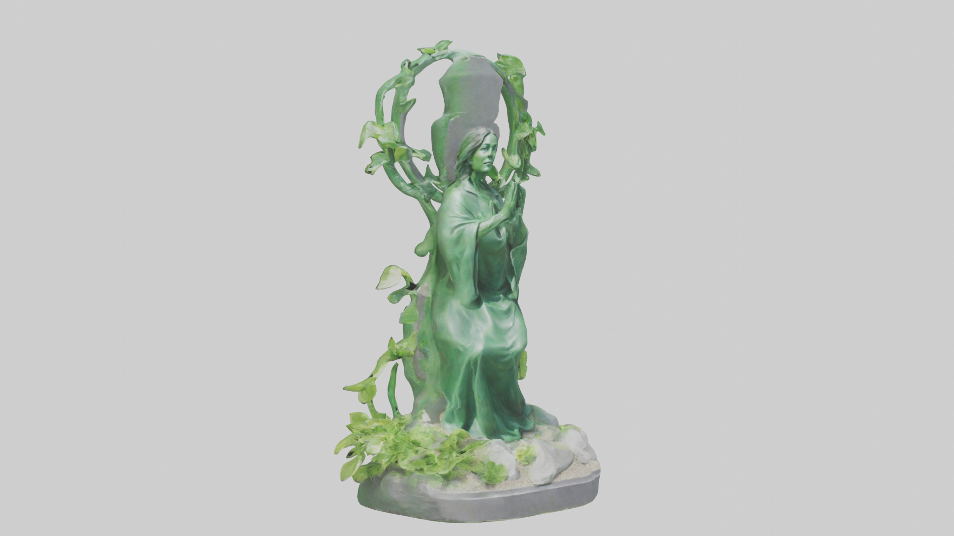Green Living Memorial Statue model Low-poly 3D model_8