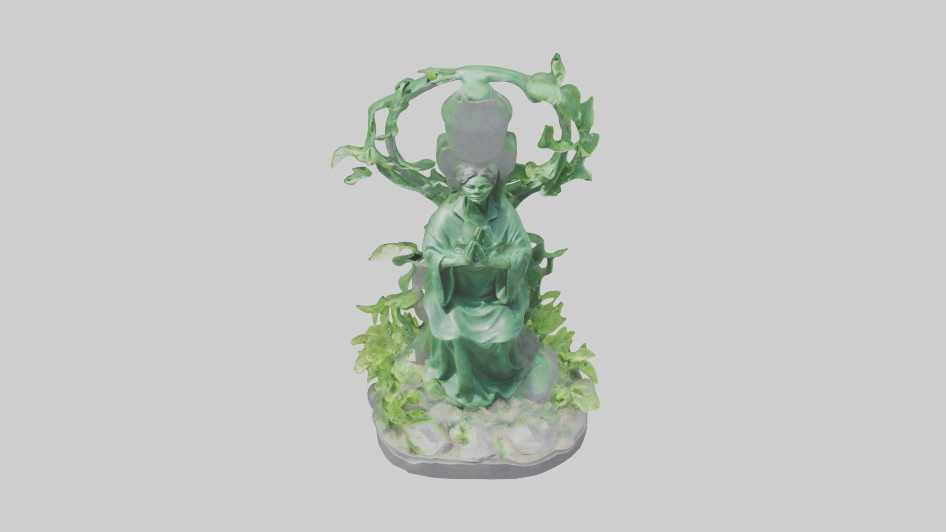 Green Living Memorial Statue model Low-poly 3D model_16
