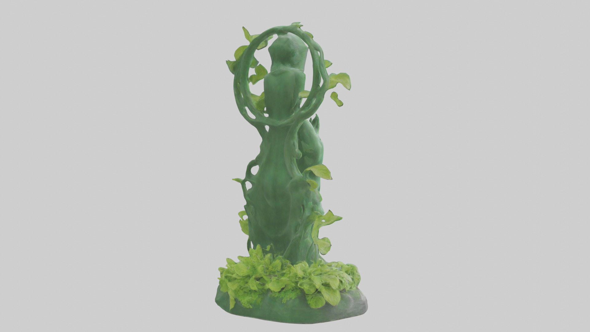 Green Living Memorial Statue model Low-poly 3D model_3