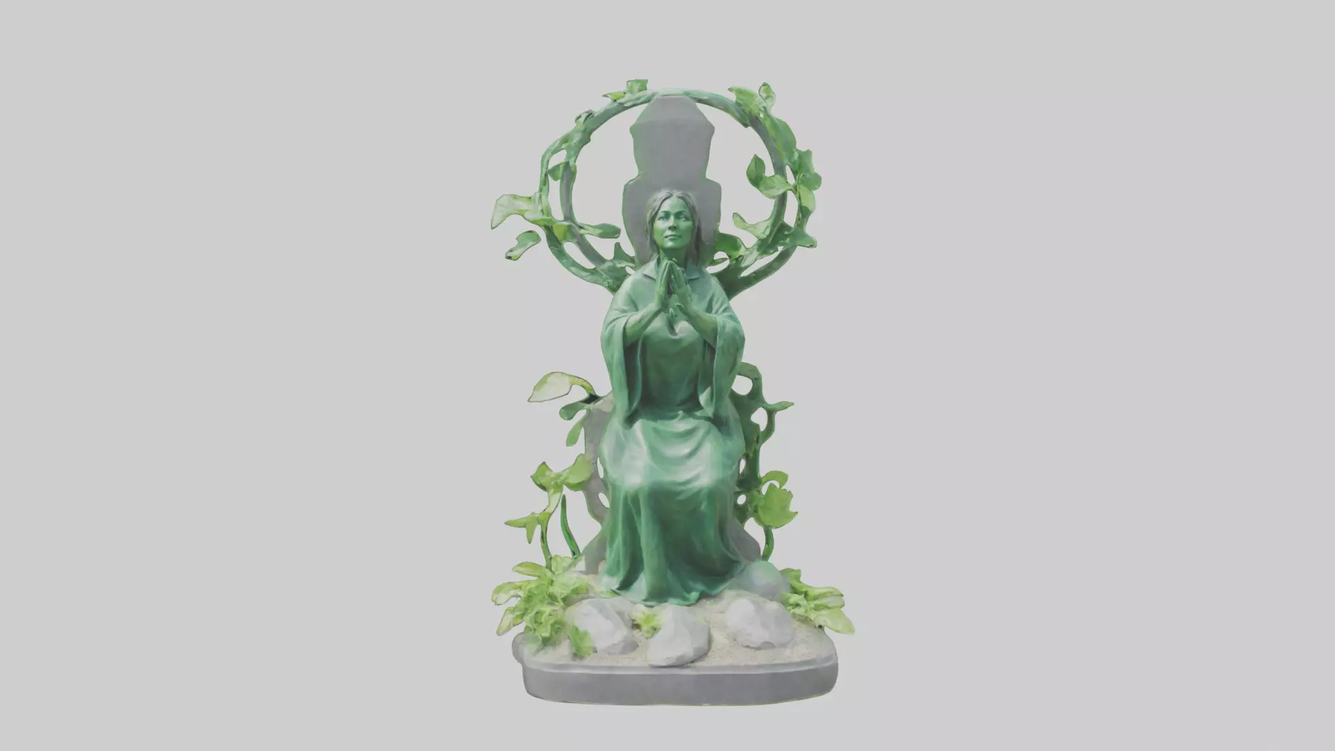 Green Living Memorial Statue model Low-poly 3D model_0