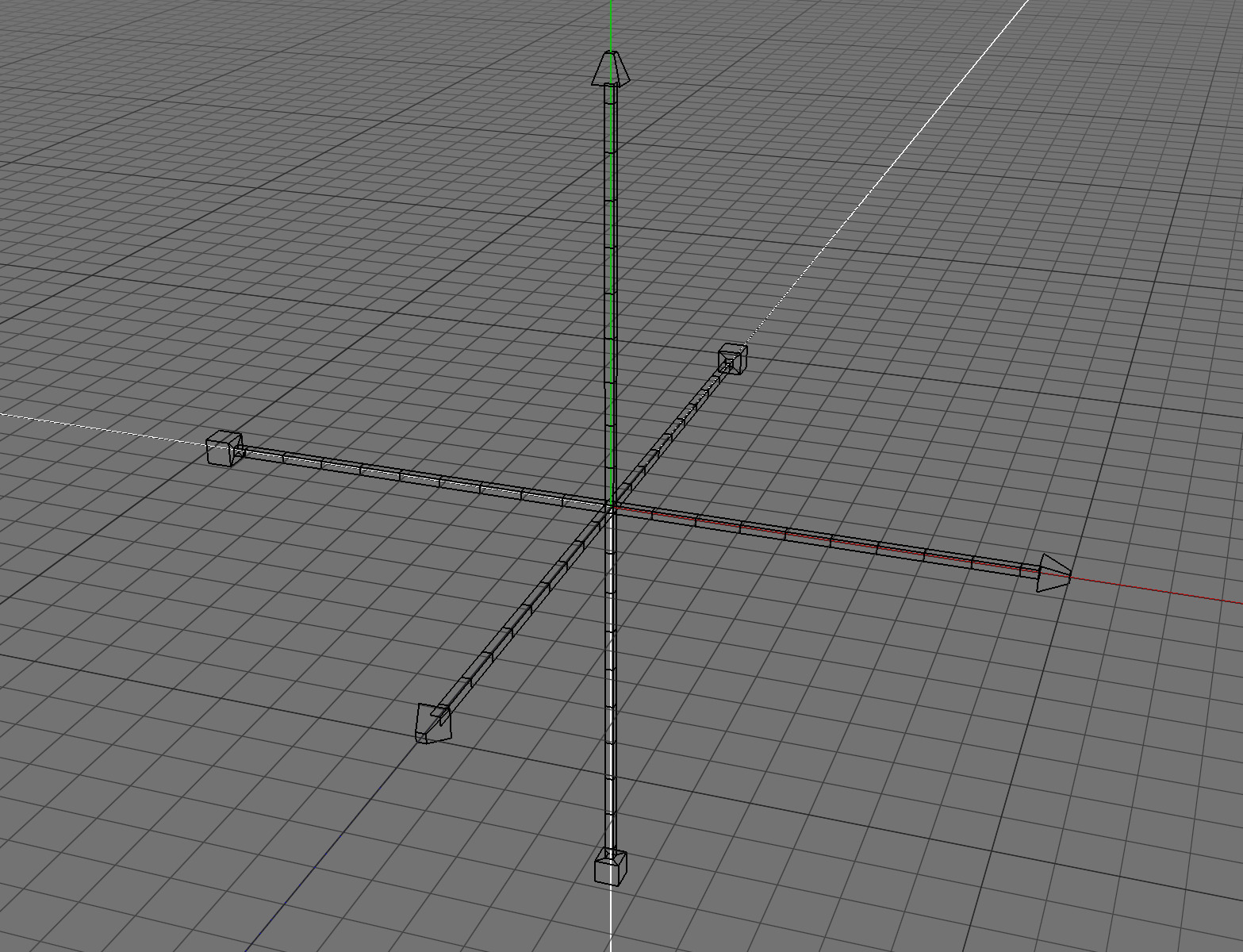 Right handed cartesian axes gizmo Low-poly 3D model_2