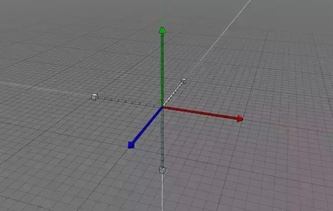 Right handed cartesian axes gizmo