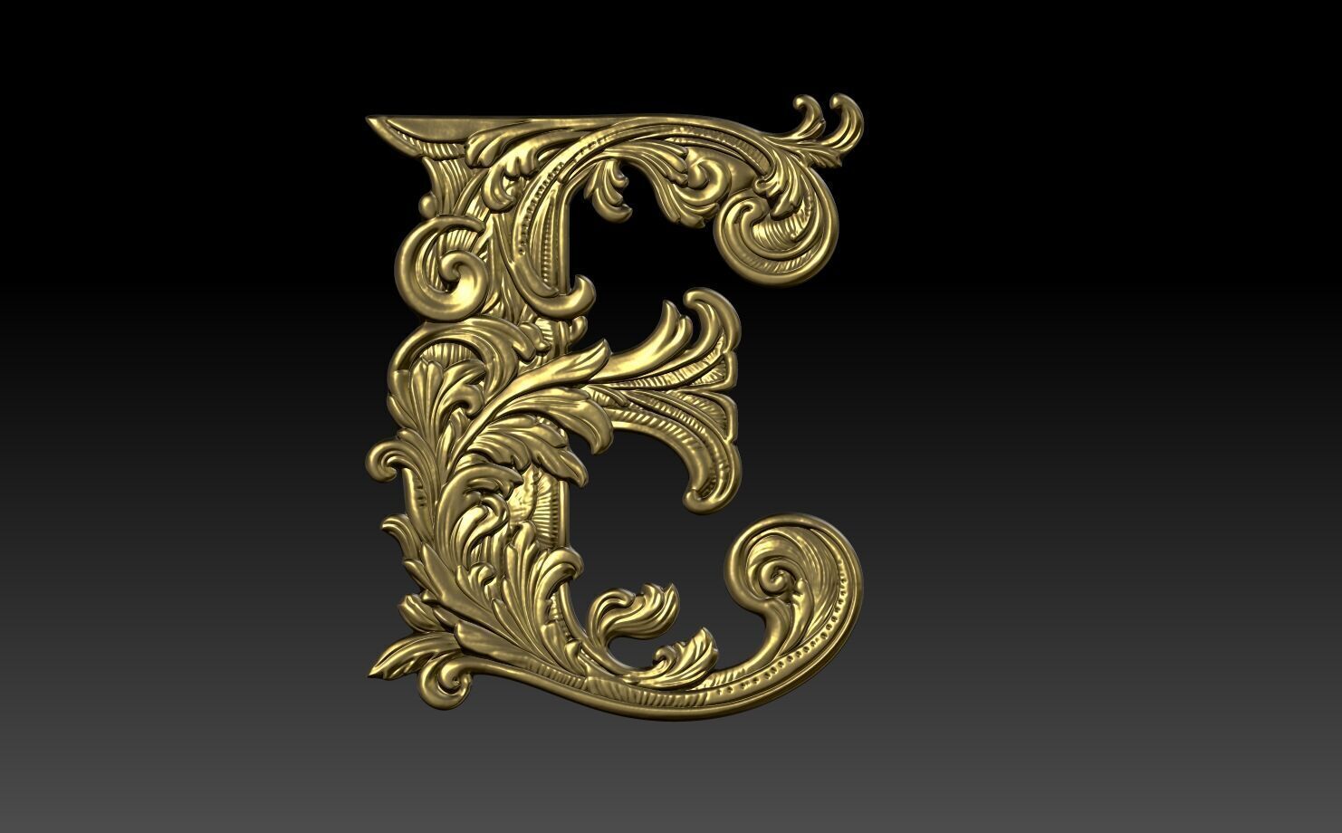 26 Alphabet Letters basrelief 3D print model_5