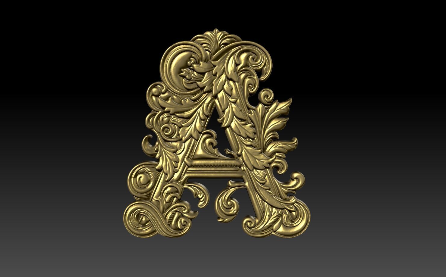 26 Alphabet Letters basrelief 3D print model_1