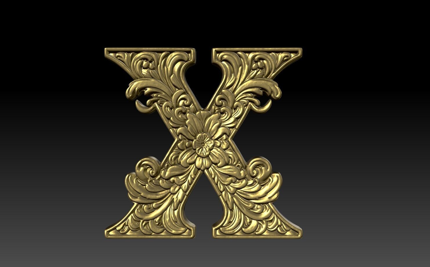 26 Alphabet Letters basrelief 3D print model_24