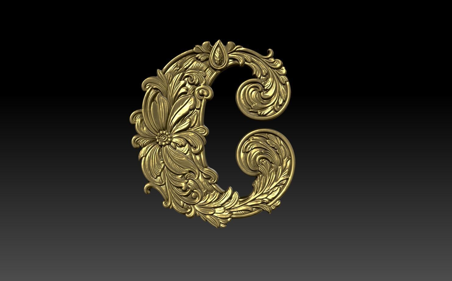 26 Alphabet Letters basrelief 3D print model_3