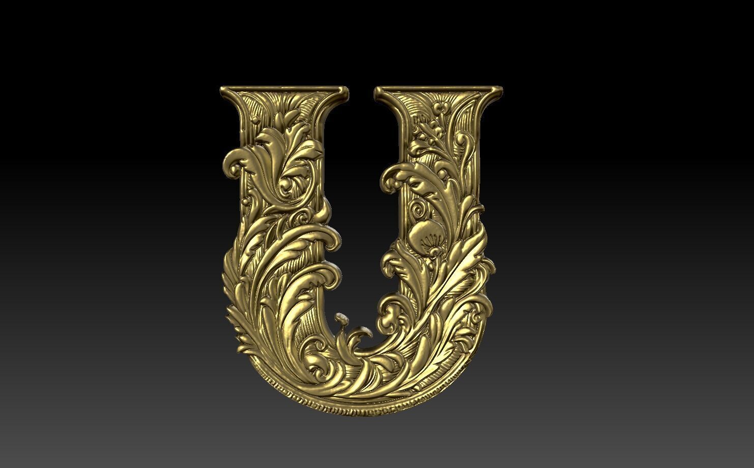 26 Alphabet Letters basrelief 3D print model_21