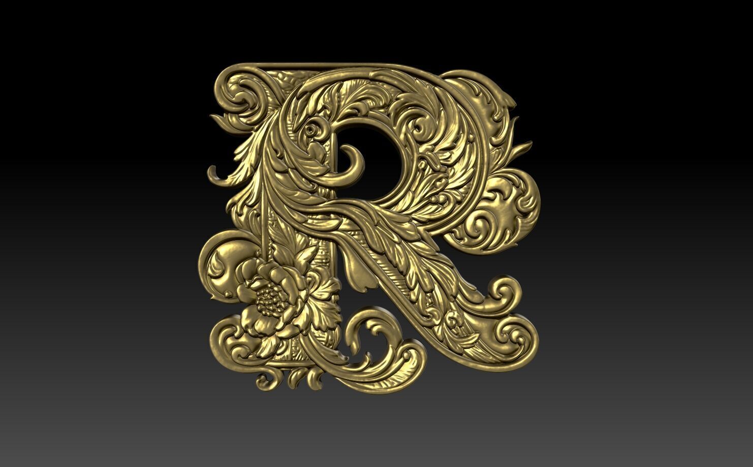 26 Alphabet Letters basrelief 3D print model_18