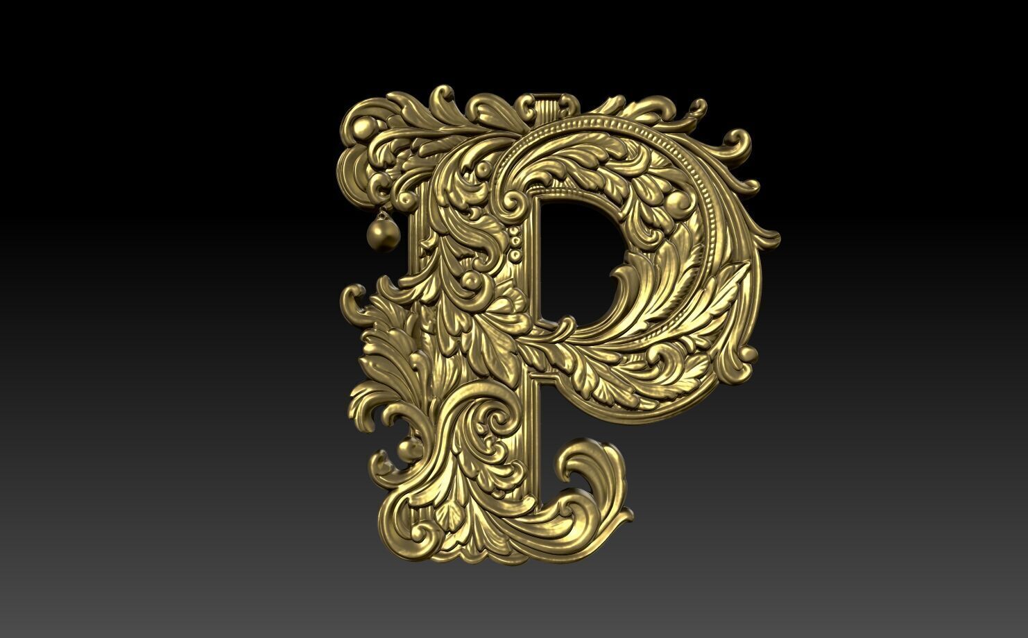 26 Alphabet Letters basrelief 3D print model_16