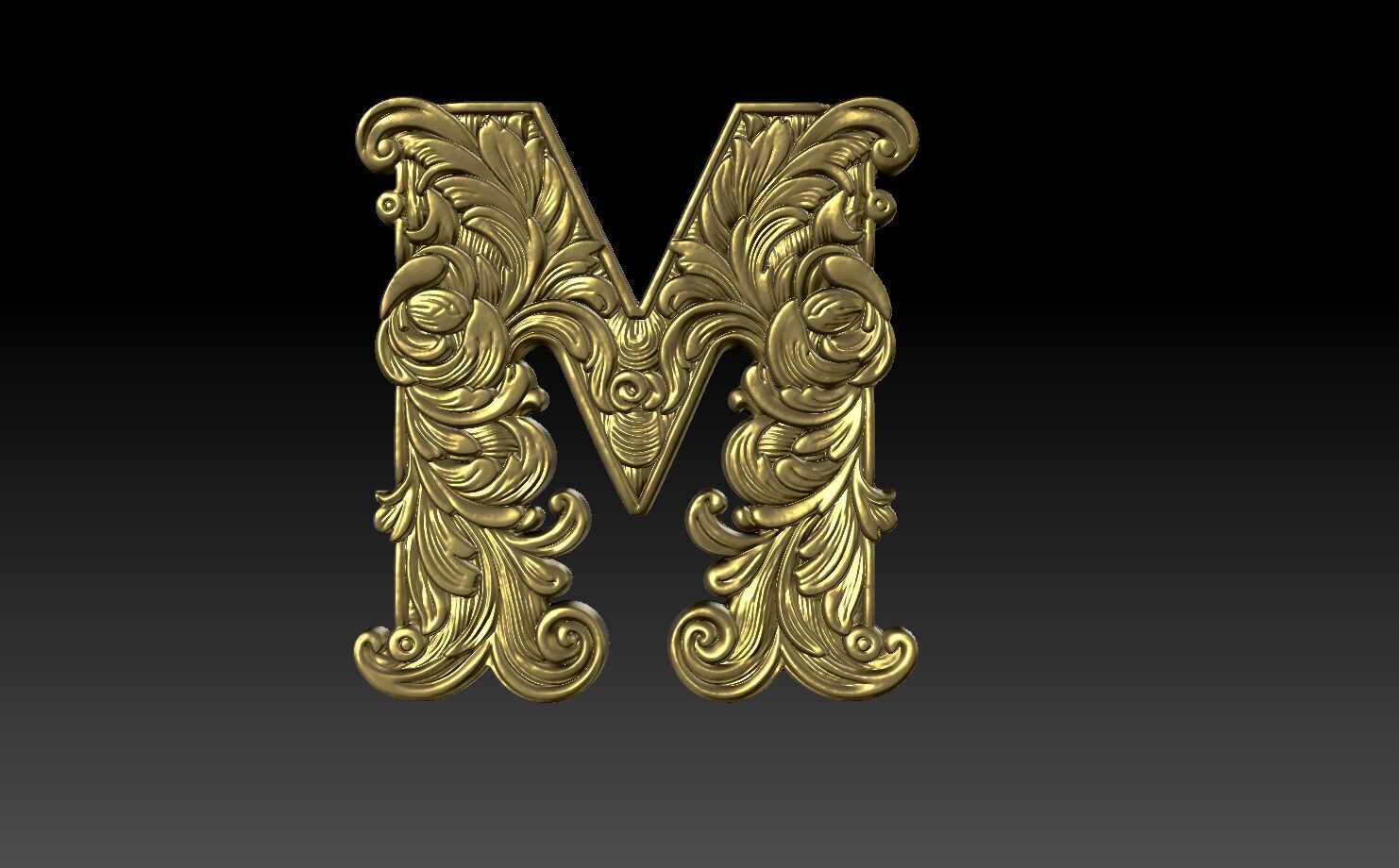 26 Alphabet Letters basrelief 3D print model_13