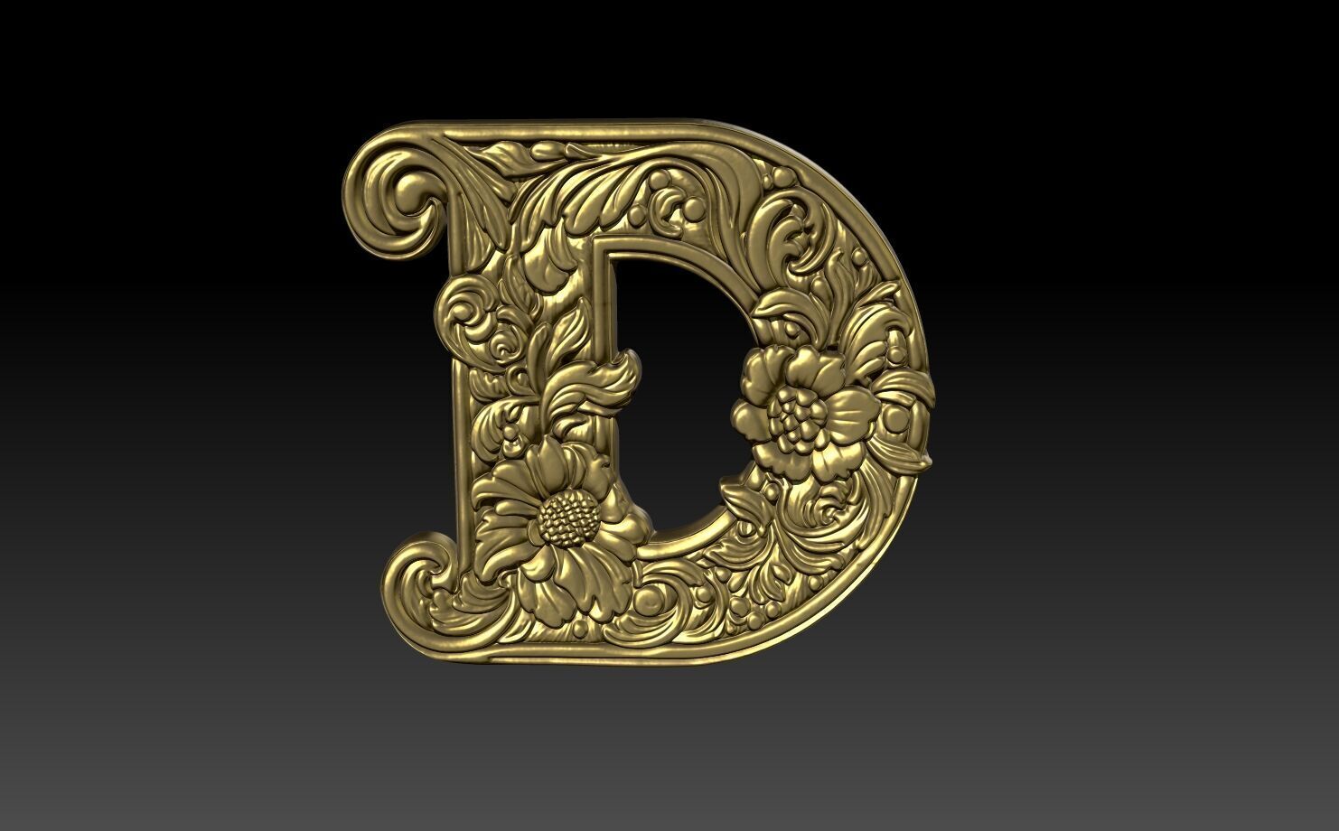 26 Alphabet Letters basrelief 3D print model_4