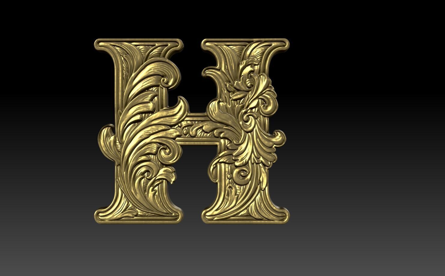 26 Alphabet Letters basrelief 3D print model_8