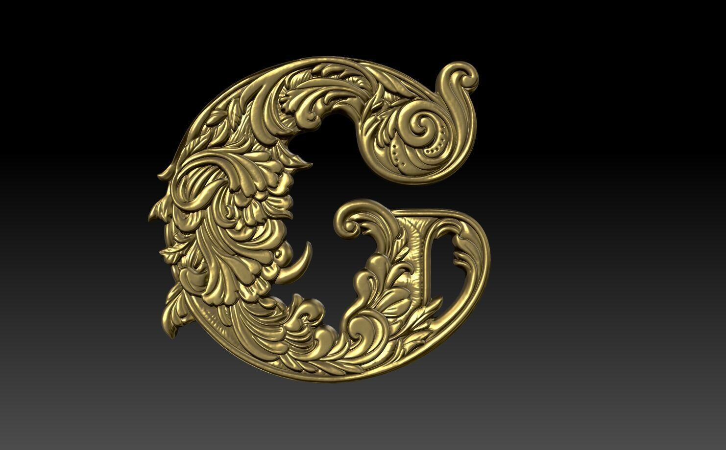 26 Alphabet Letters basrelief 3D print model_7