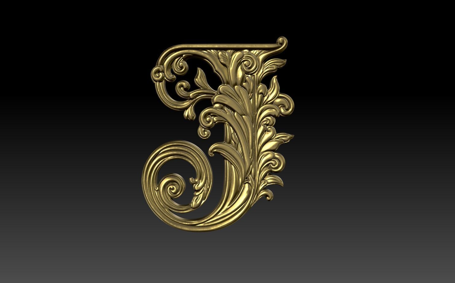 26 Alphabet Letters basrelief 3D print model_10