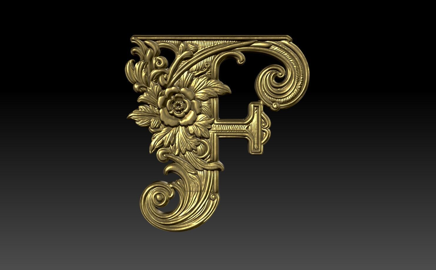 26 Alphabet Letters basrelief 3D print model_6