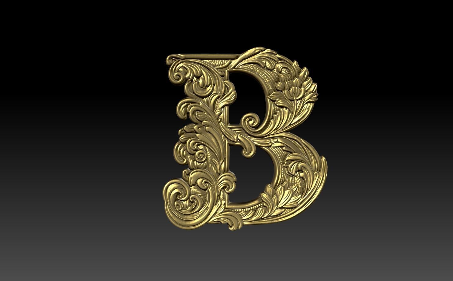 26 Alphabet Letters basrelief 3D print model_2