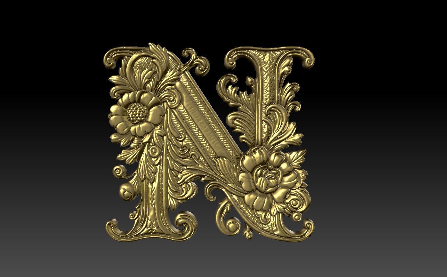 26 Alphabet Letters basrelief 3D print model_14