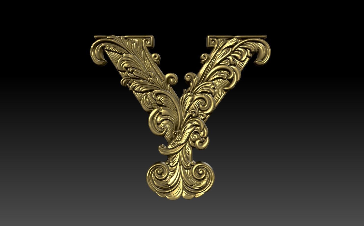 26 Alphabet Letters basrelief 3D print model_25