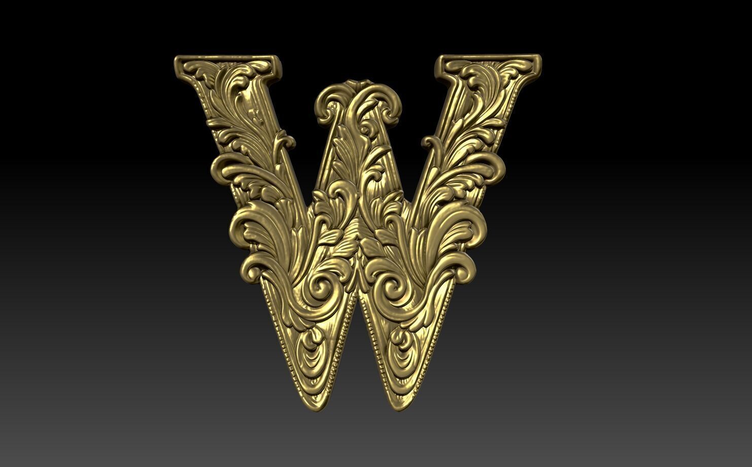 26 Alphabet Letters basrelief 3D print model_23