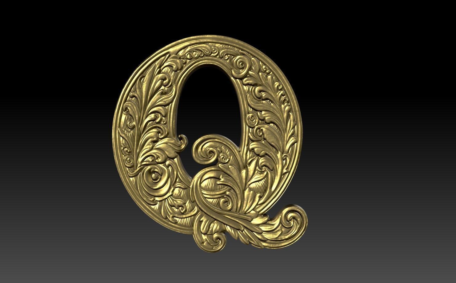 26 Alphabet Letters basrelief 3D print model_17