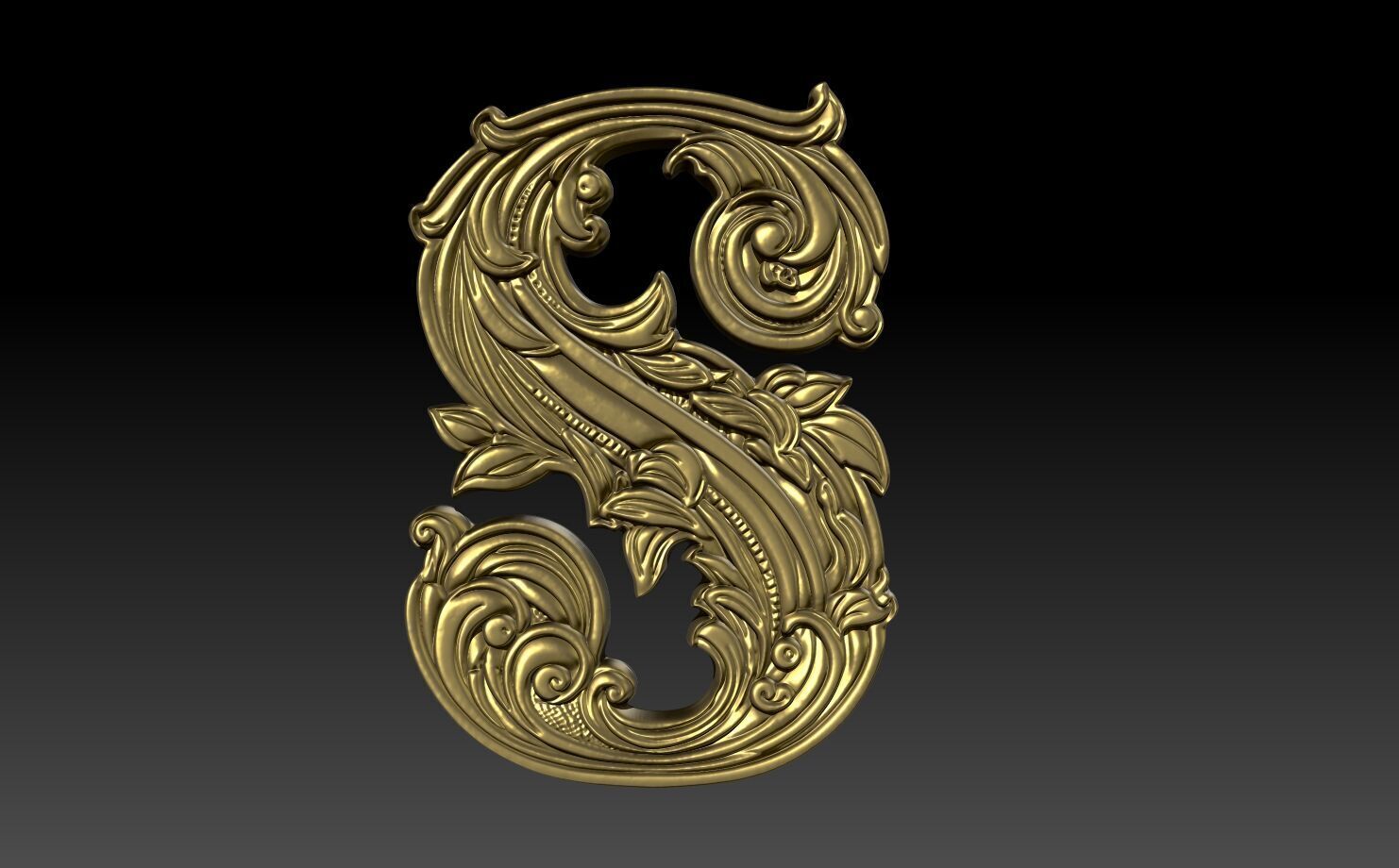 26 Alphabet Letters basrelief 3D print model_19