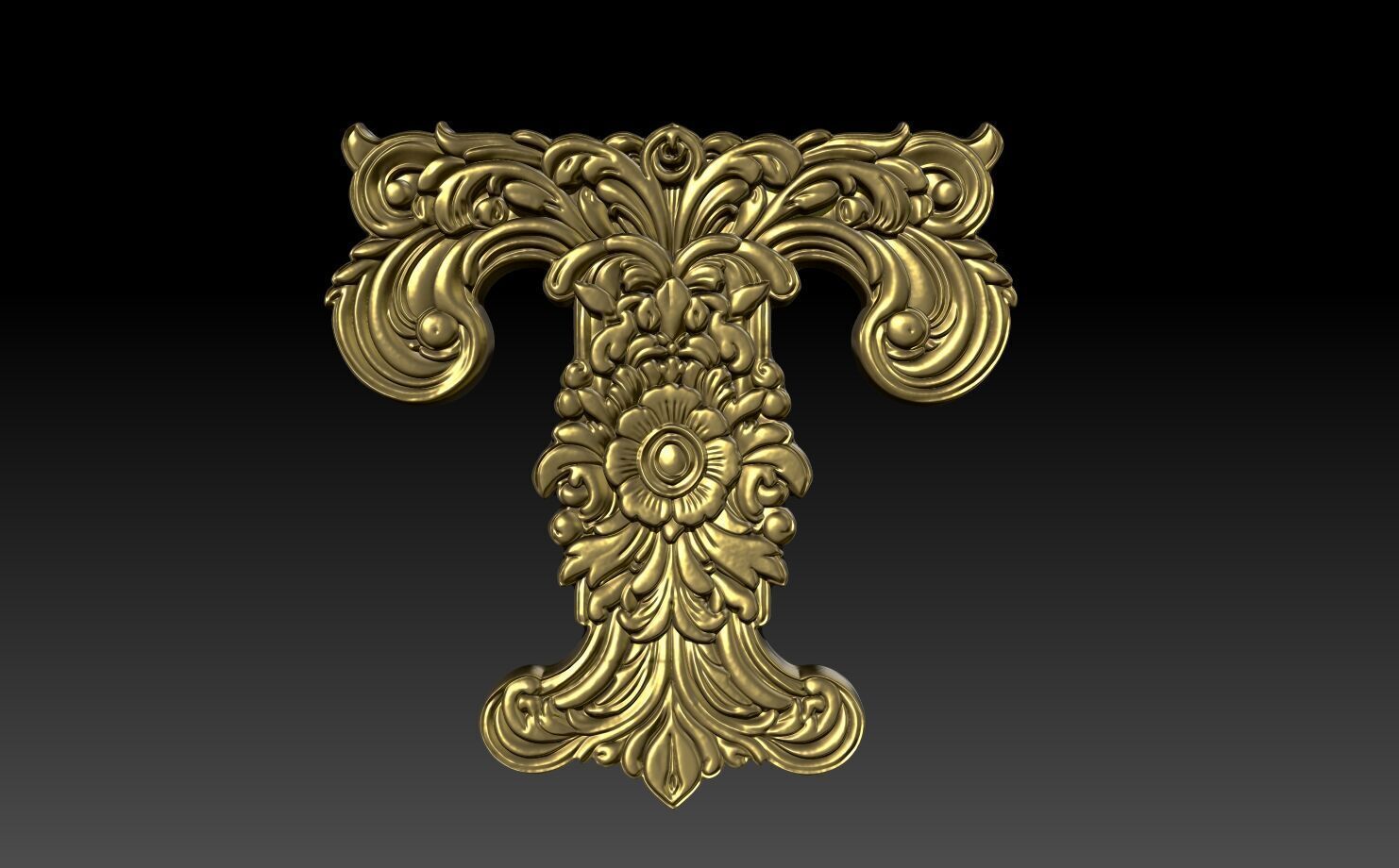 26 Alphabet Letters basrelief 3D print model_20