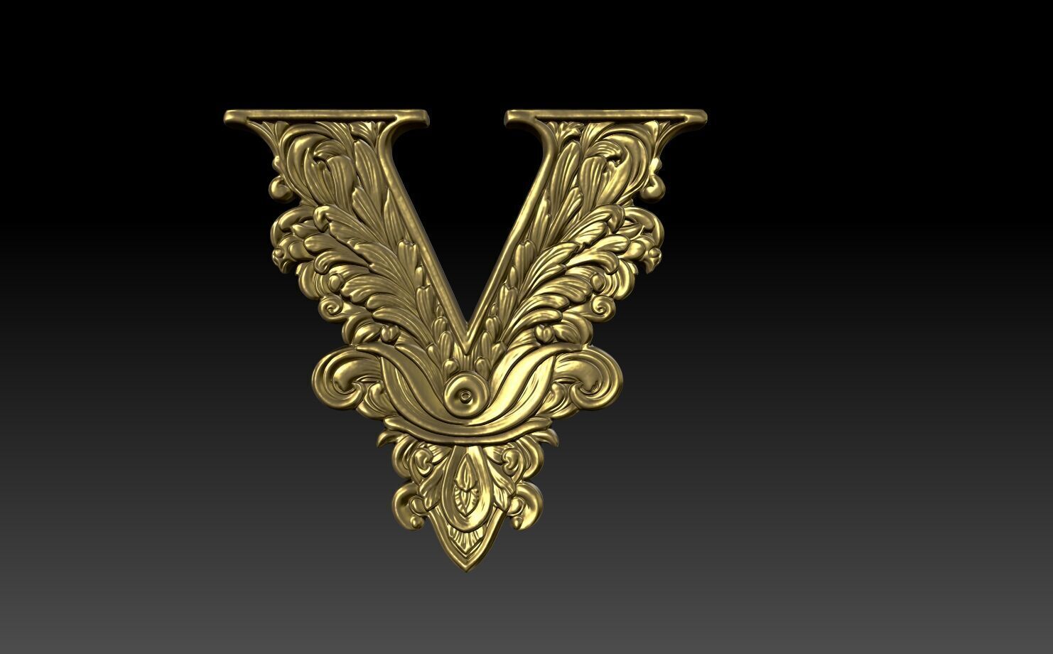 26 Alphabet Letters basrelief 3D print model_22