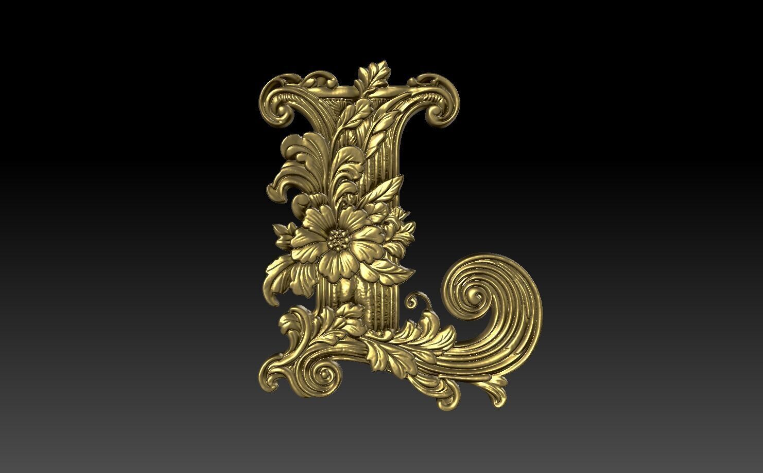 26 Alphabet Letters basrelief 3D print model_12