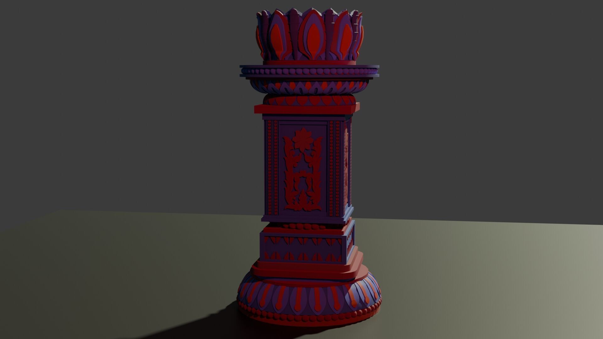 Buddhist Temple Stupa 3D model_2