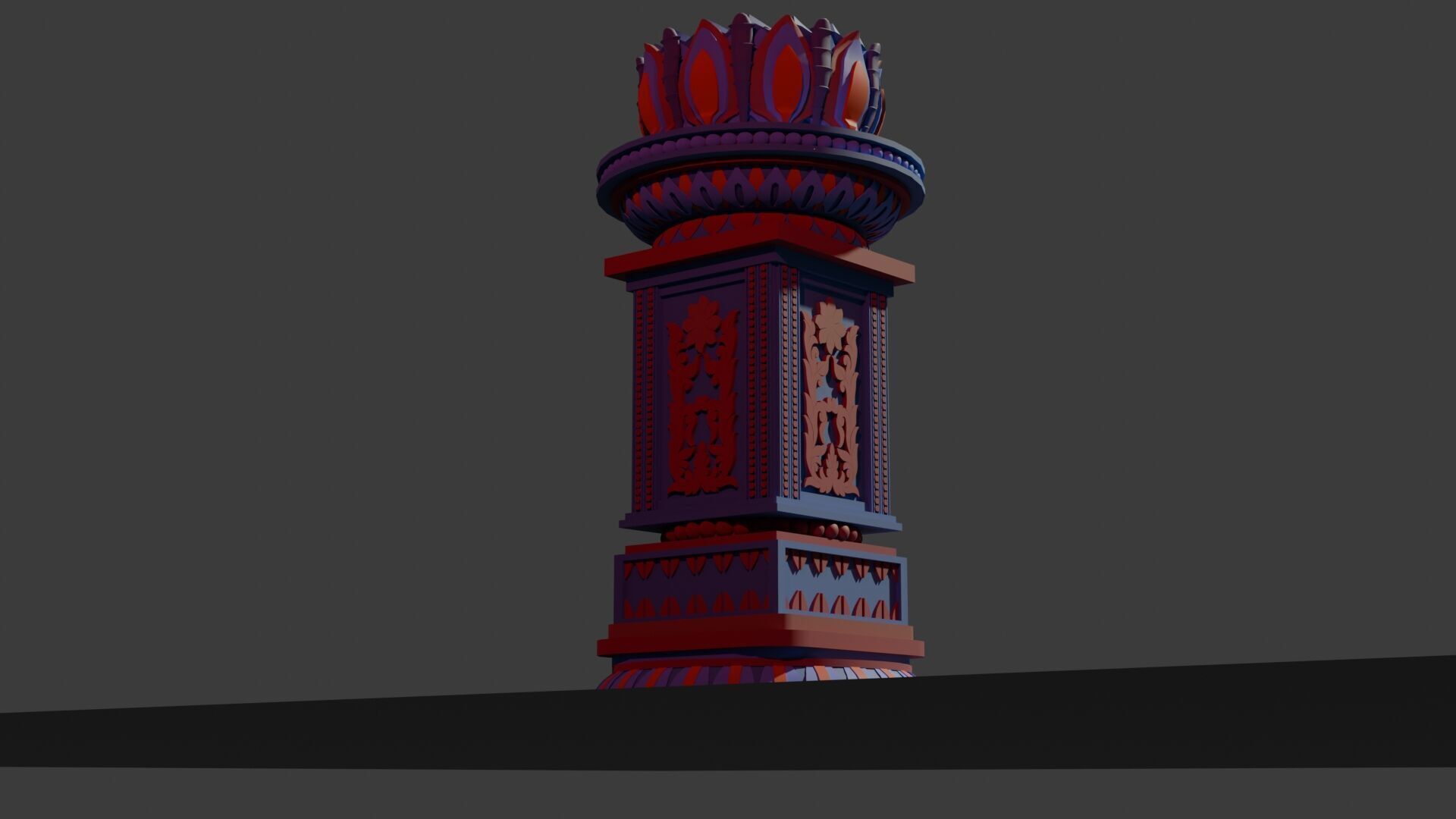 Buddhist Temple Stupa 3D model_3
