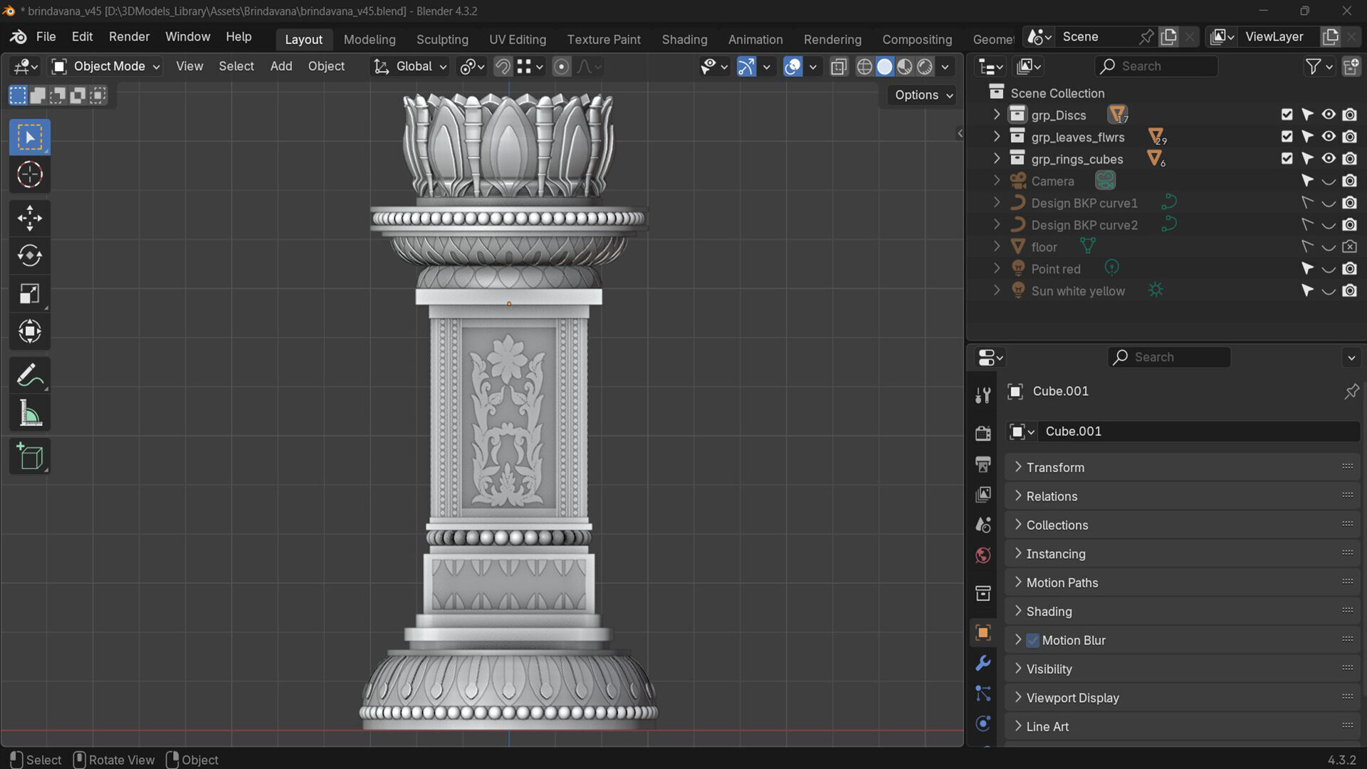 Buddhist Temple Stupa 3D model_23