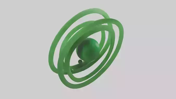 Green Planetary Movement Sculpture model