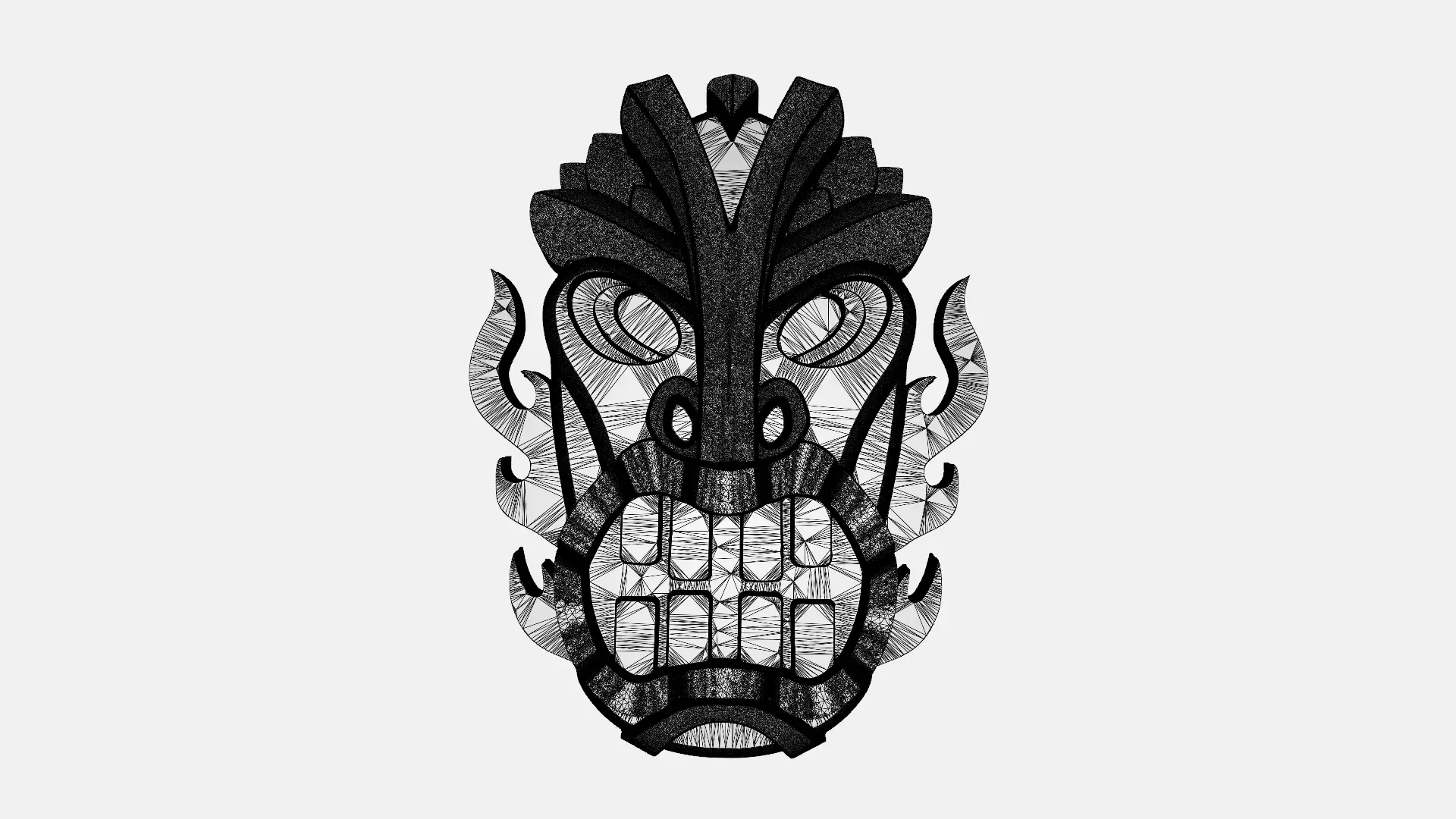 Mythical Tribal Mask with Fierce Elegance 3D print model