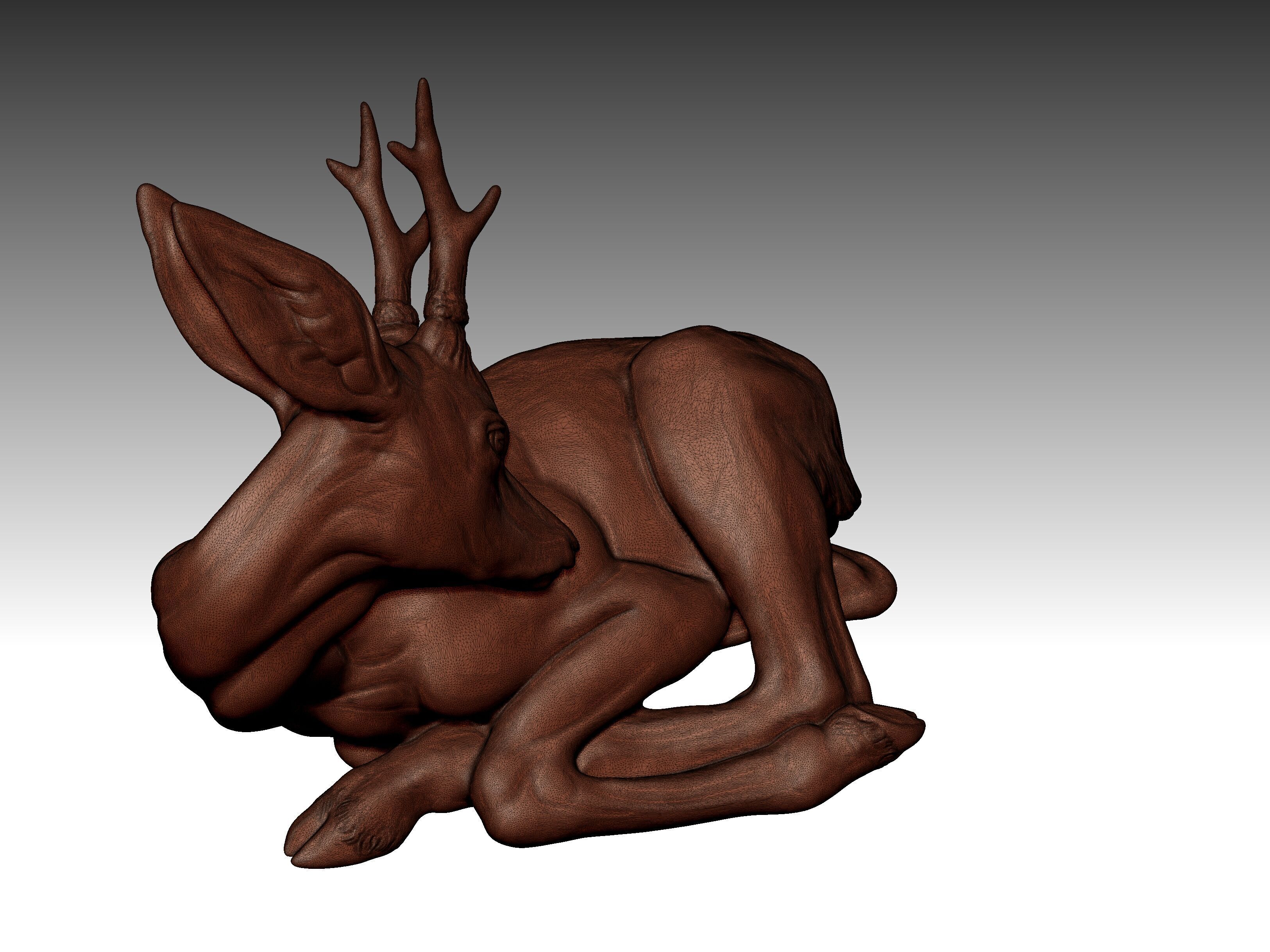 Deer animal 3D print model_11