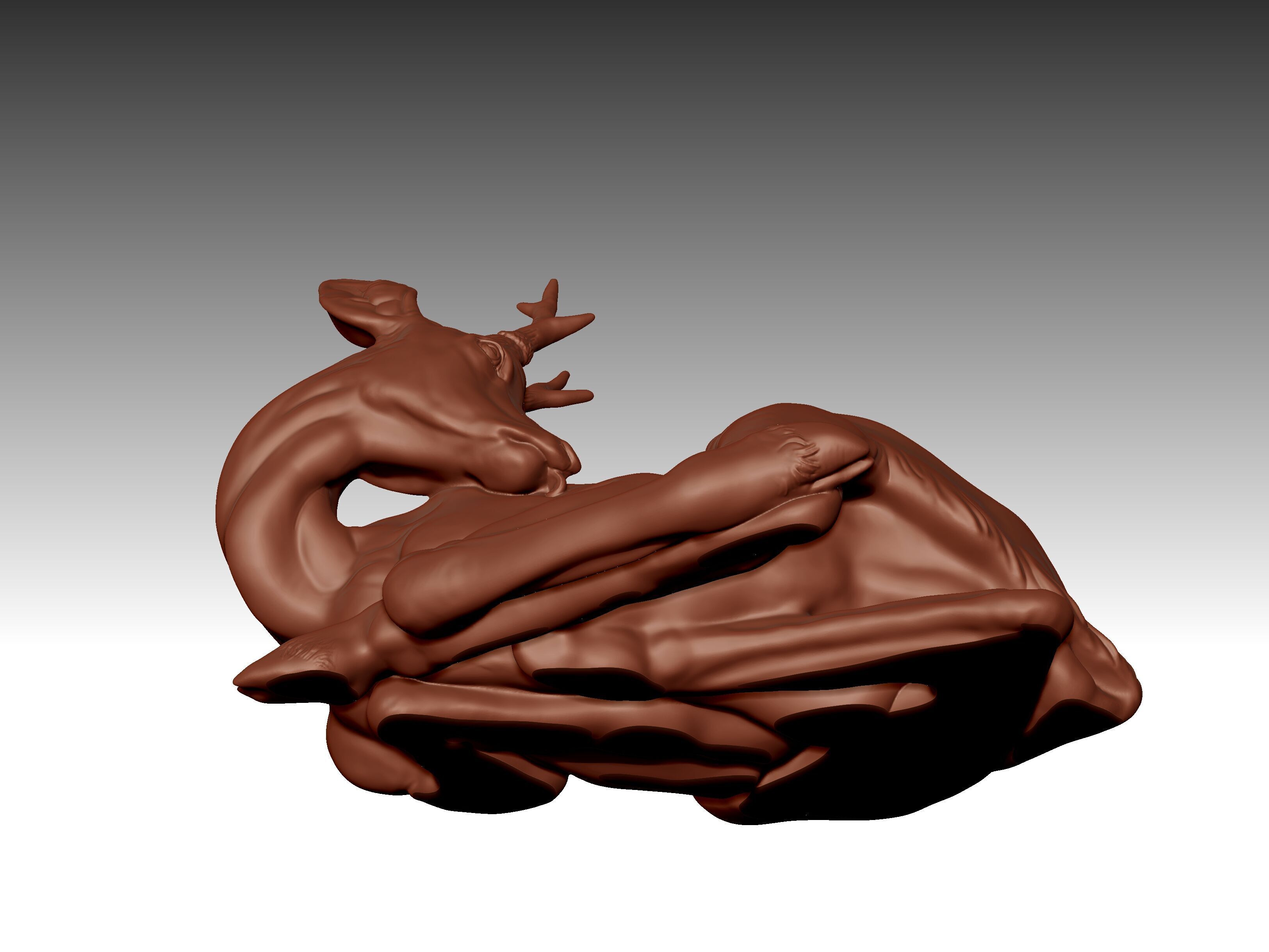 Deer animal 3D print model_7
