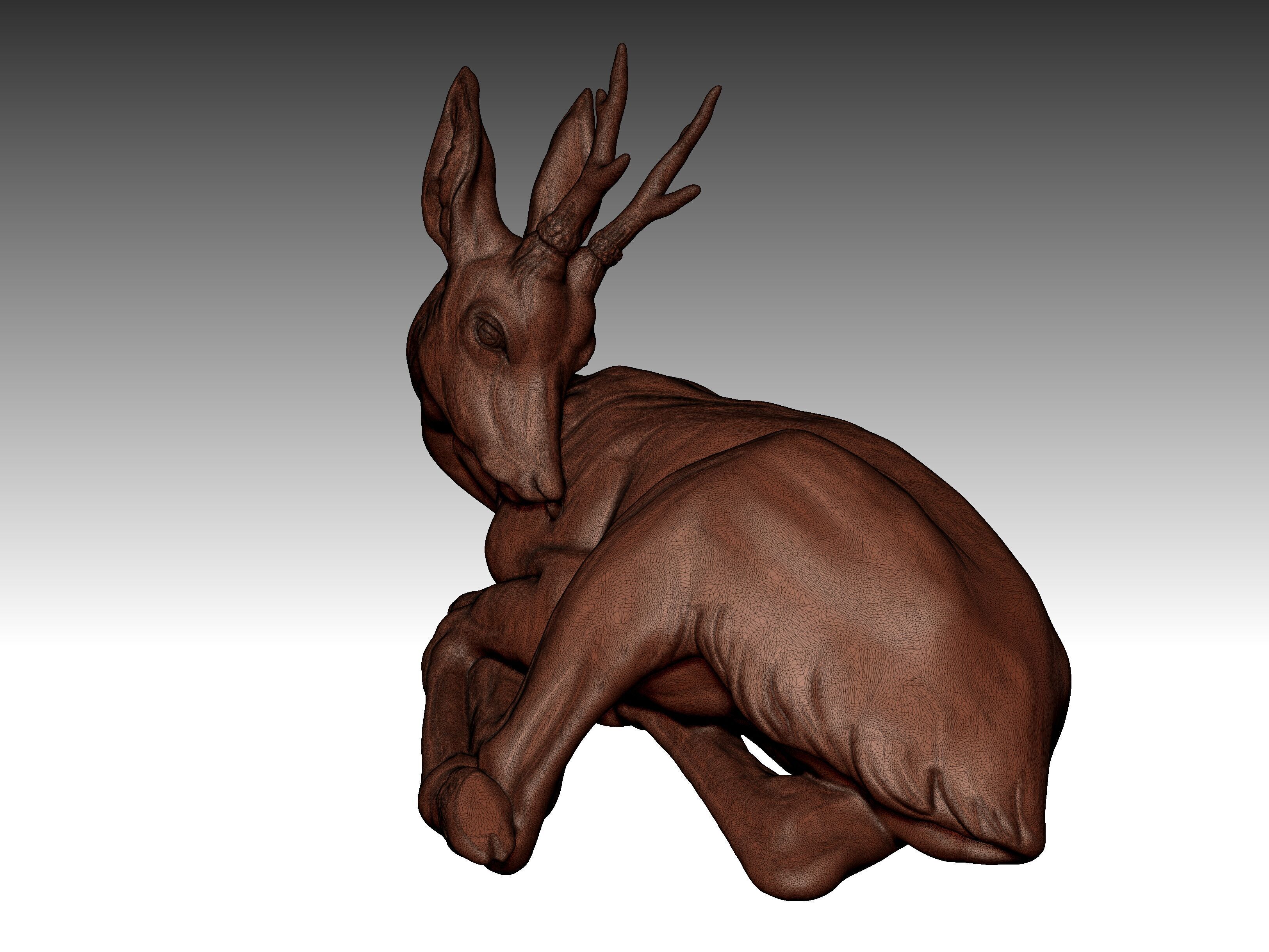 Deer animal 3D print model_10