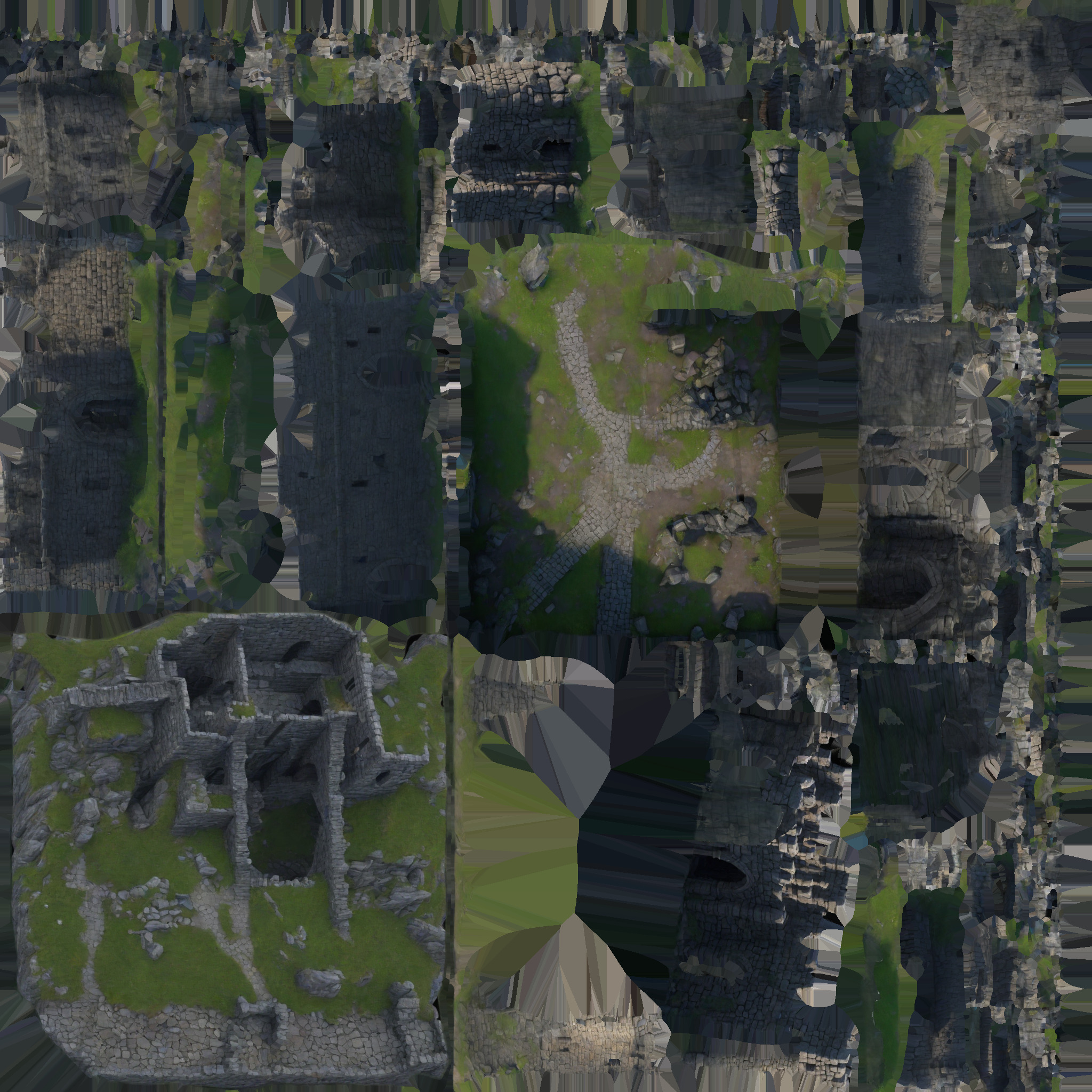 medieval castle Low-poly 3D model_3