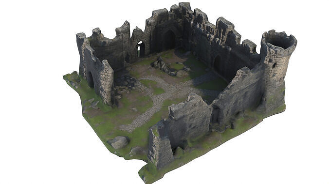 medieval castle  Low-poly 3D model