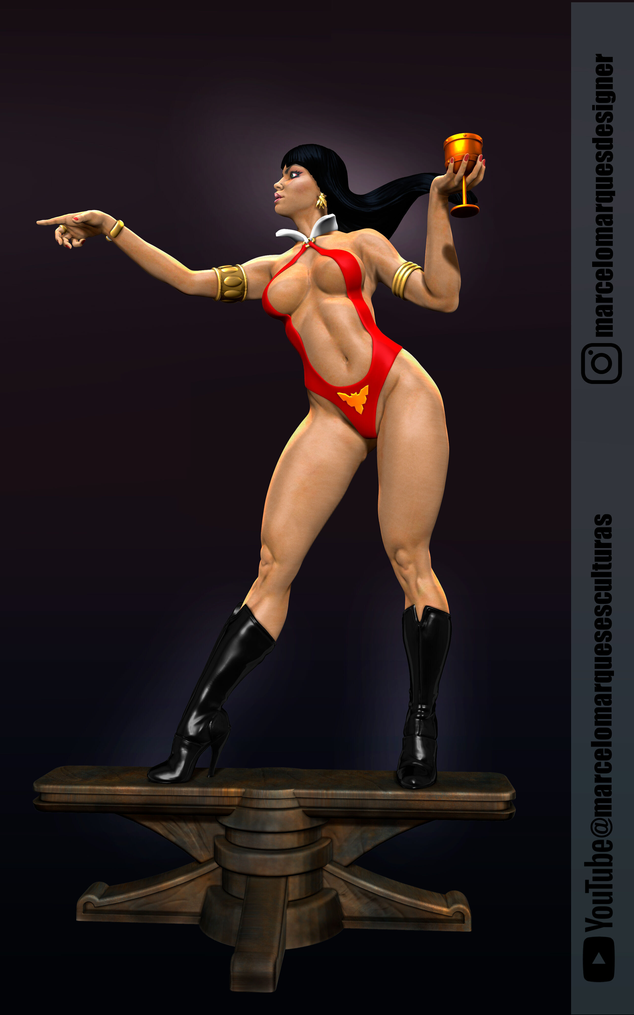 Vampirella  female character 3D model ready for printing 3D print model_3