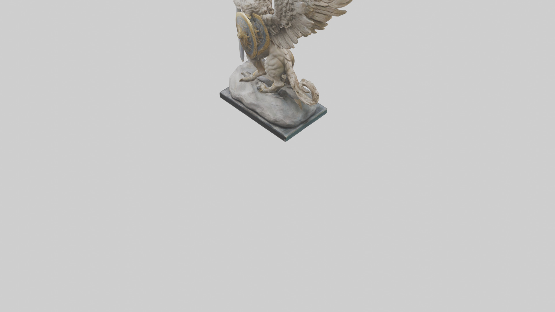 Griffin Warrior statue model Low-poly 3D model_5