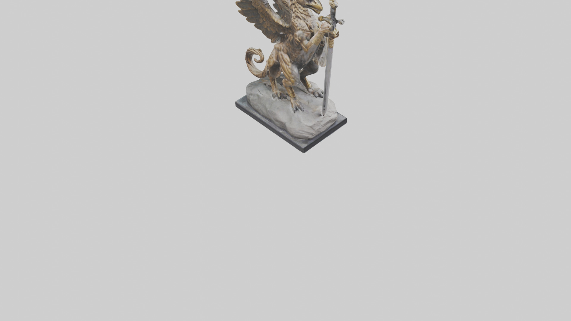 Griffin Warrior statue model Low-poly 3D model_8