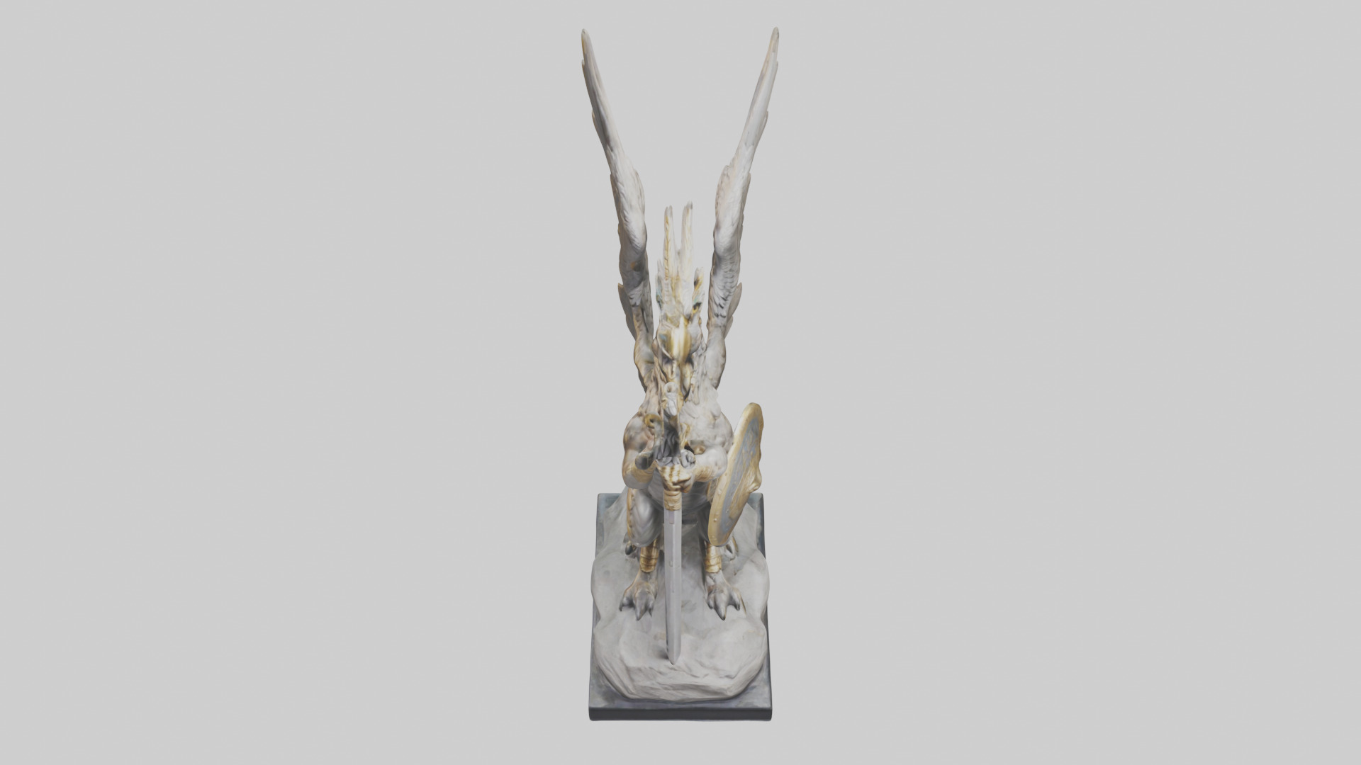 Griffin Warrior statue model Low-poly 3D model_16