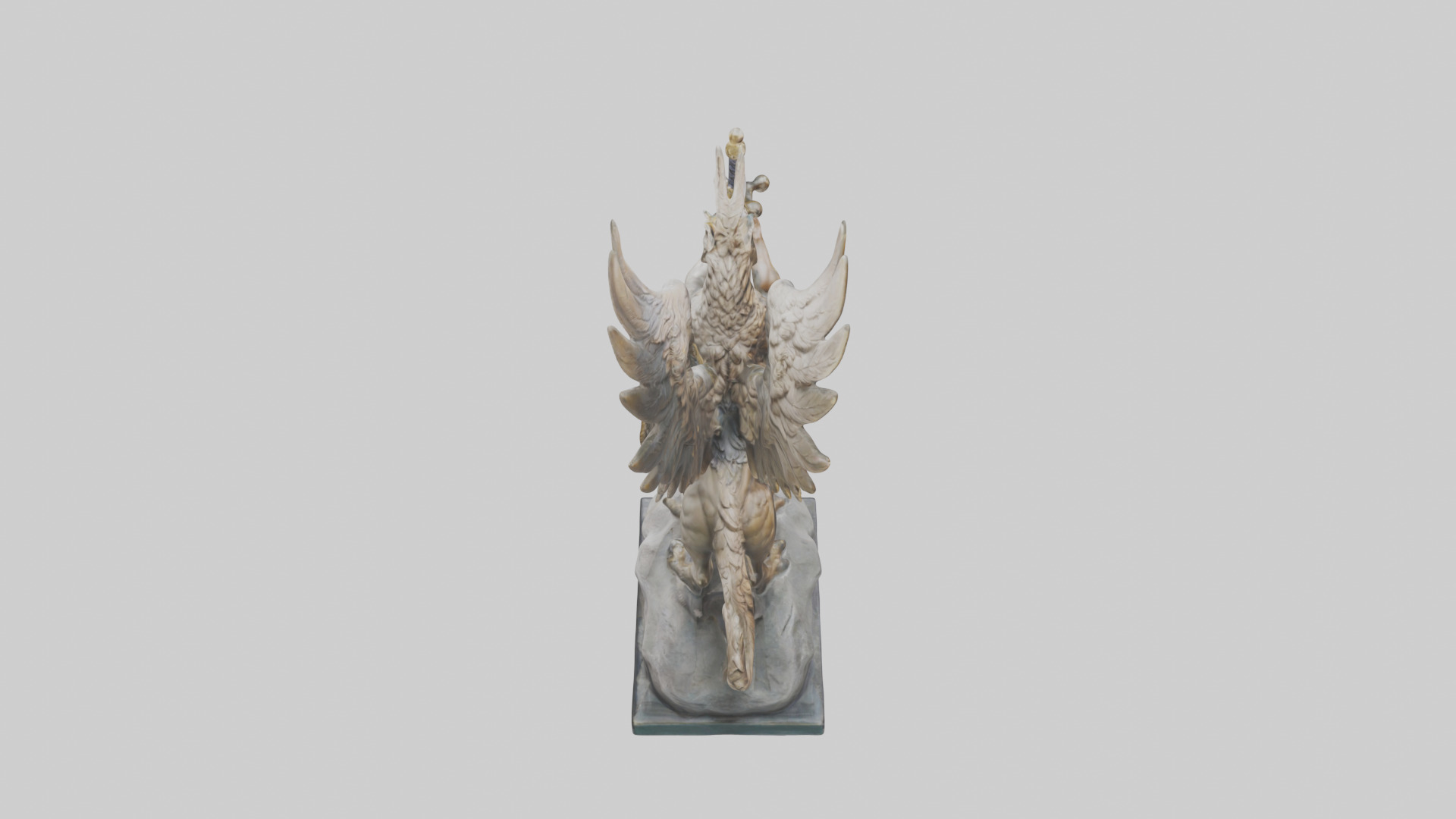 Griffin Warrior statue model Low-poly 3D model_15