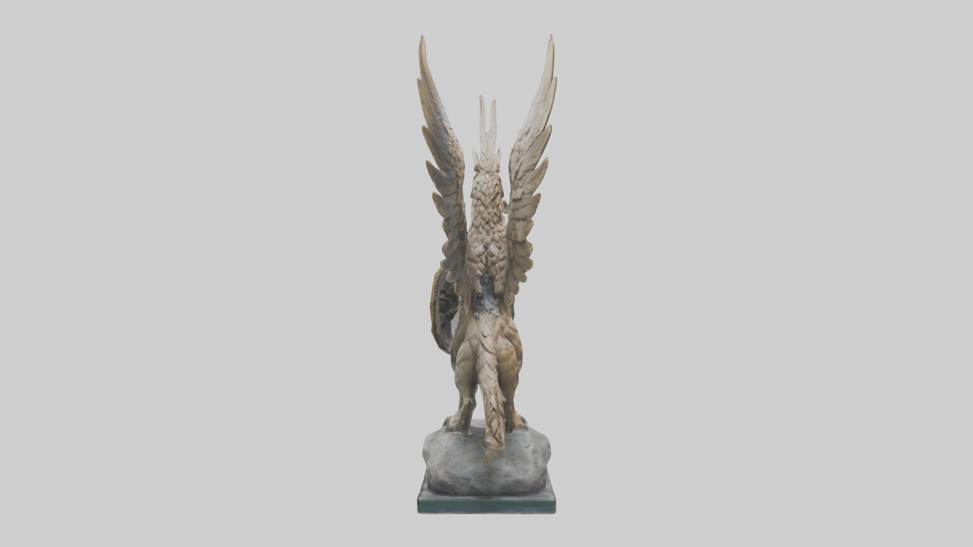 Griffin Warrior statue model Low-poly 3D model_2