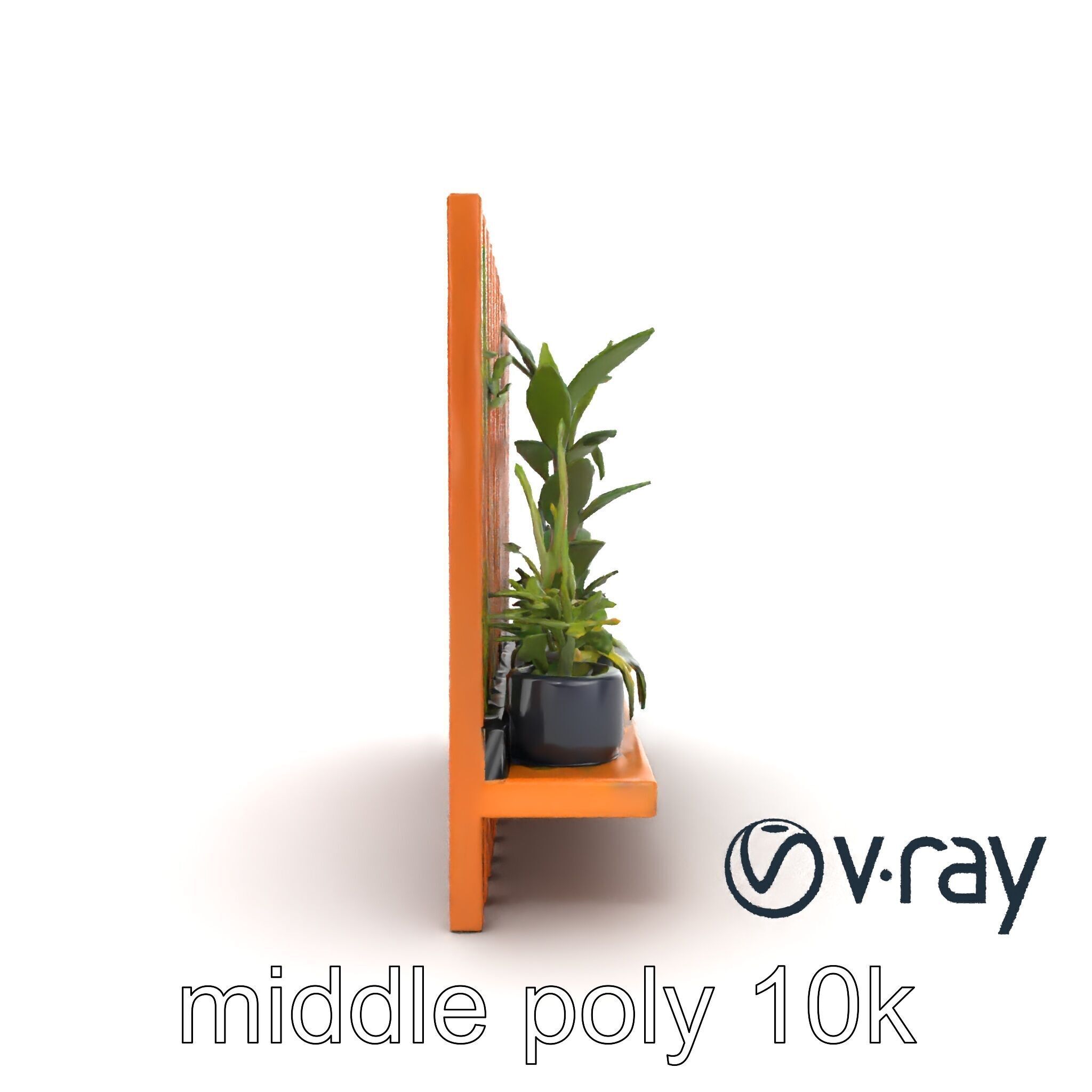 Minimalist Vertical Slat Rails Plant Holder model pack Low-poly 3D model_21