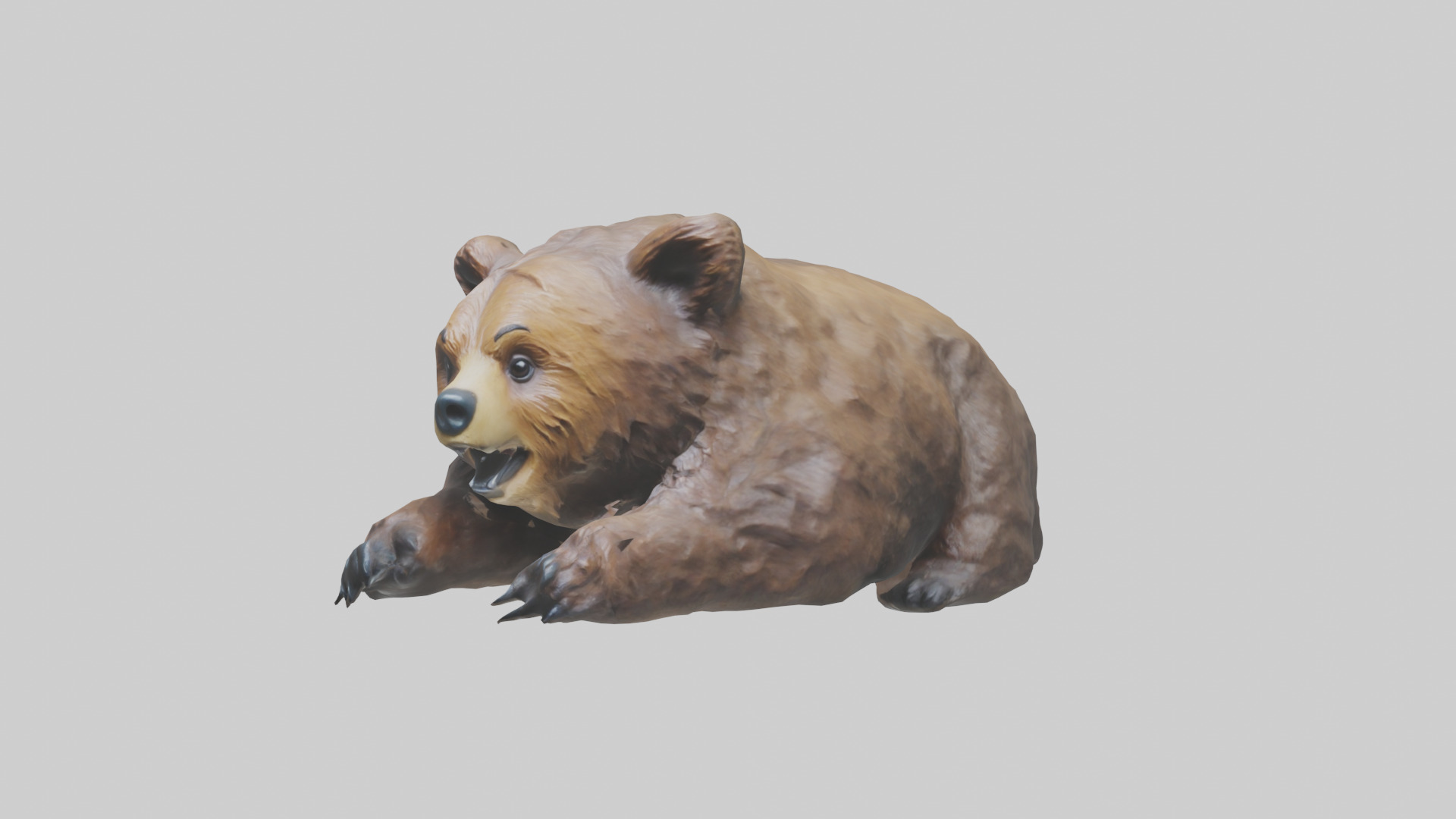 Grizzly Cub playing model Low-poly 3D model_1