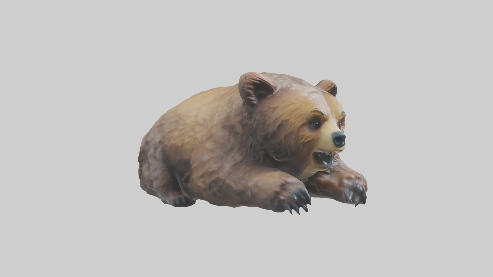 Grizzly Cub playing model Low-poly 3D model_3