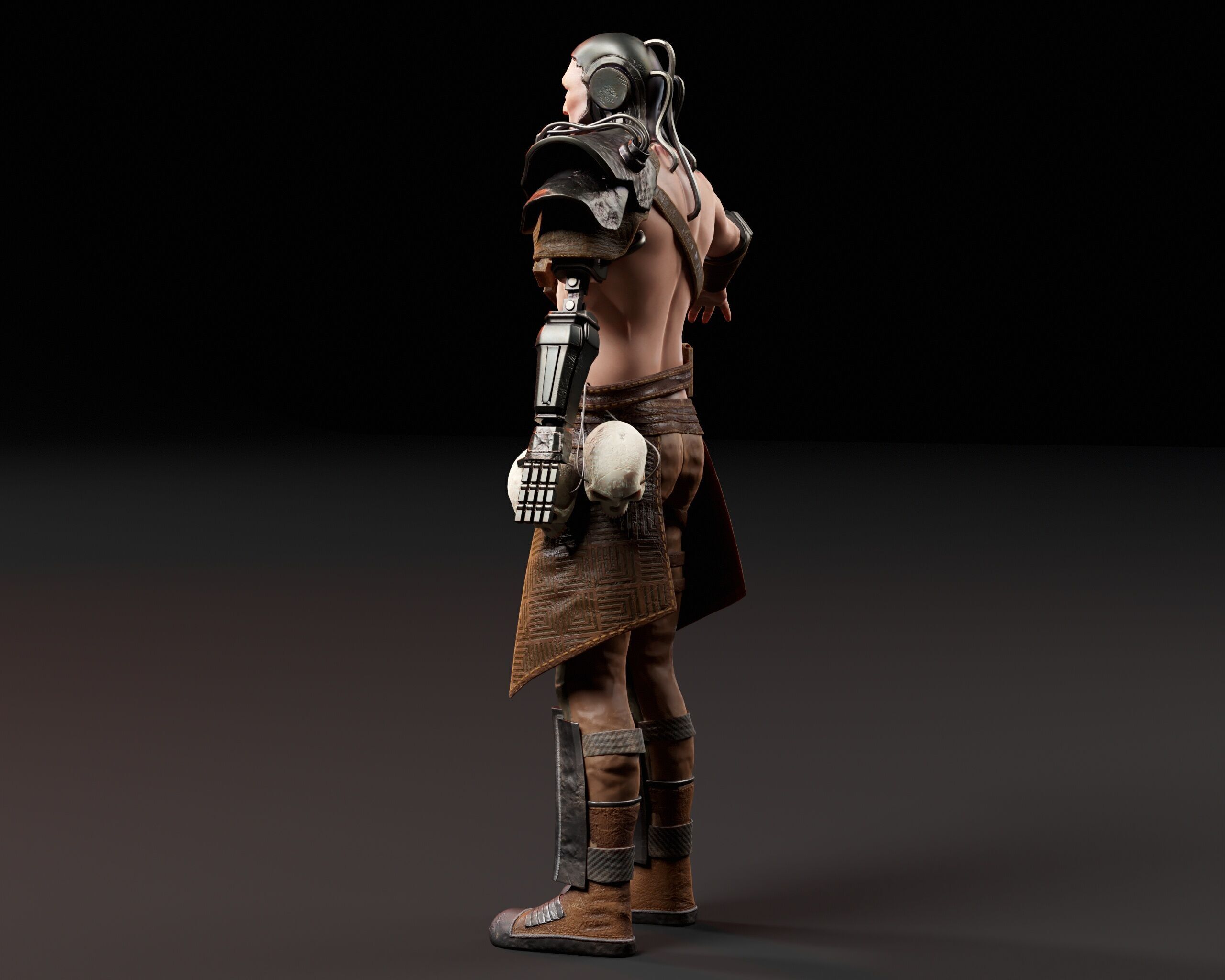 Sci-Fi Character - Cyber Warrior  Low-poly 3D model_24